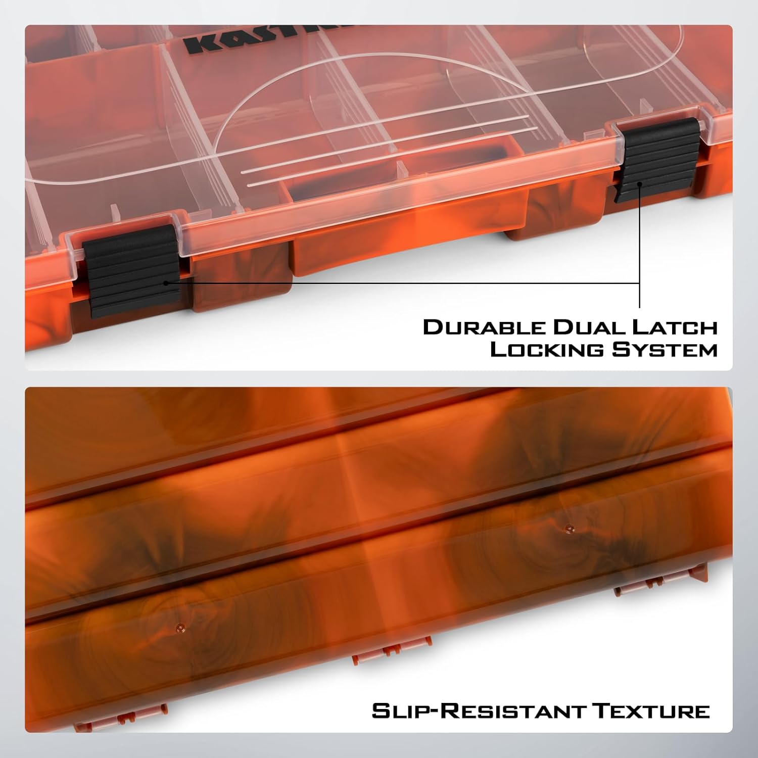 KastKing Bait Vault Camouflage Tackle Box, Plastic Tackle Trays, Fishing Tackle Box Storage Organizer with Removable Dividers, 2 Packs /4 Packs Lure Boxes Terminal Tackle Storage - Image 5