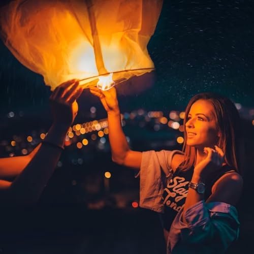 Paper Lanterns to Release&in Memory, 12 Pack Colored, Chinese Lanterns Easy to Use, Paper Lanterns were The Highlight of Party! Chinese Lanterns for Memory of Family. - Image 5
